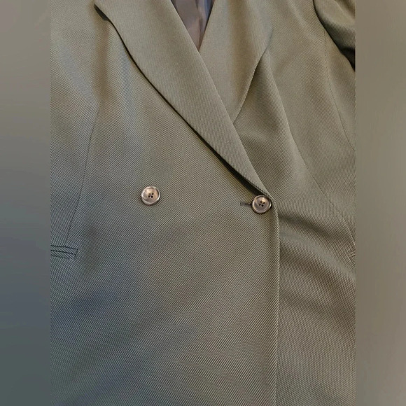 Linda Allard Ellen Tracy Saks Fifth Avenue Dark Green Double Breasted Blazer 20 - Picture 6 of 7